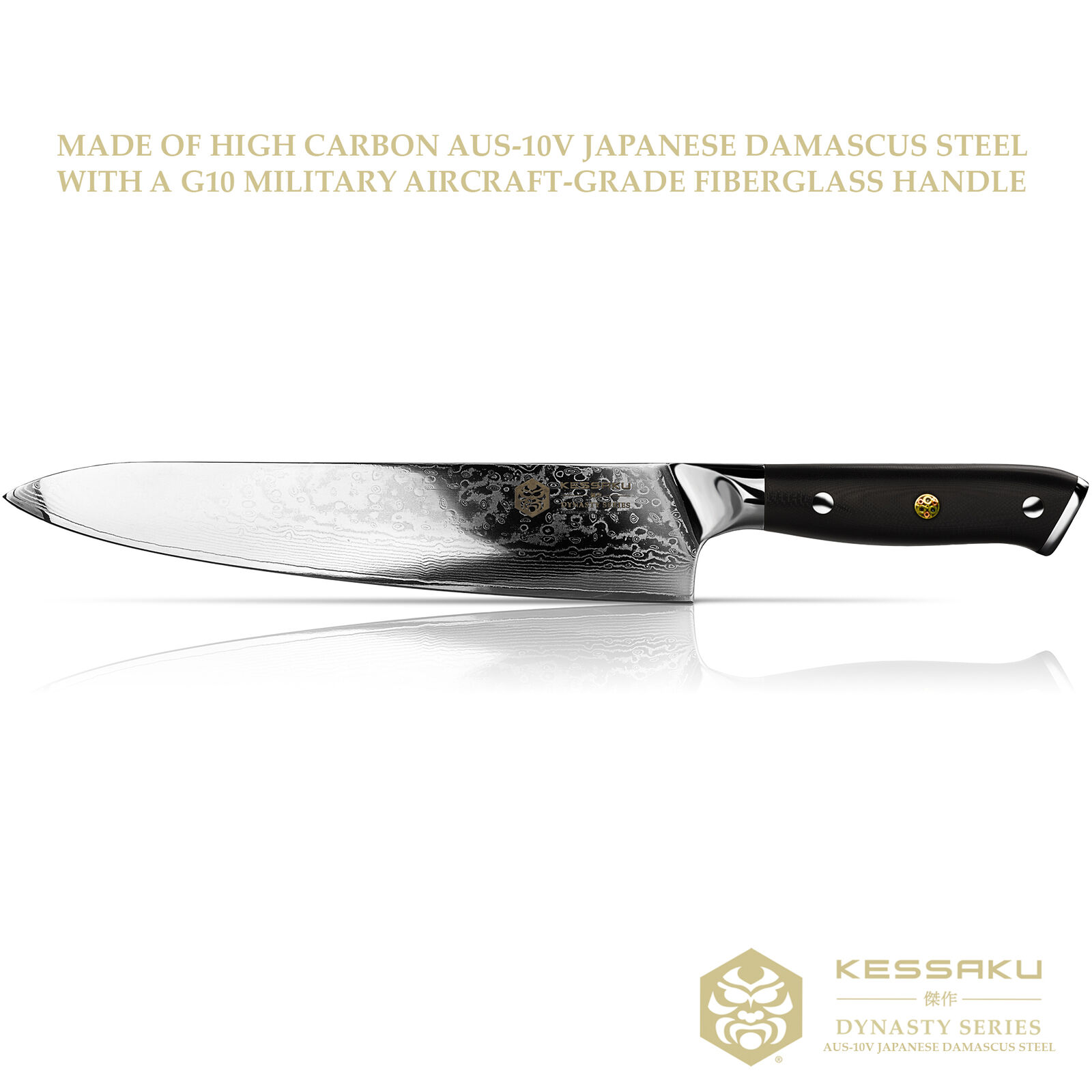 Kessaku Chef Knife Dynasty 67-Layer Japanese Damascus Stainless Steel, 9.5-Inch - Fresh Stock Dated December 2025