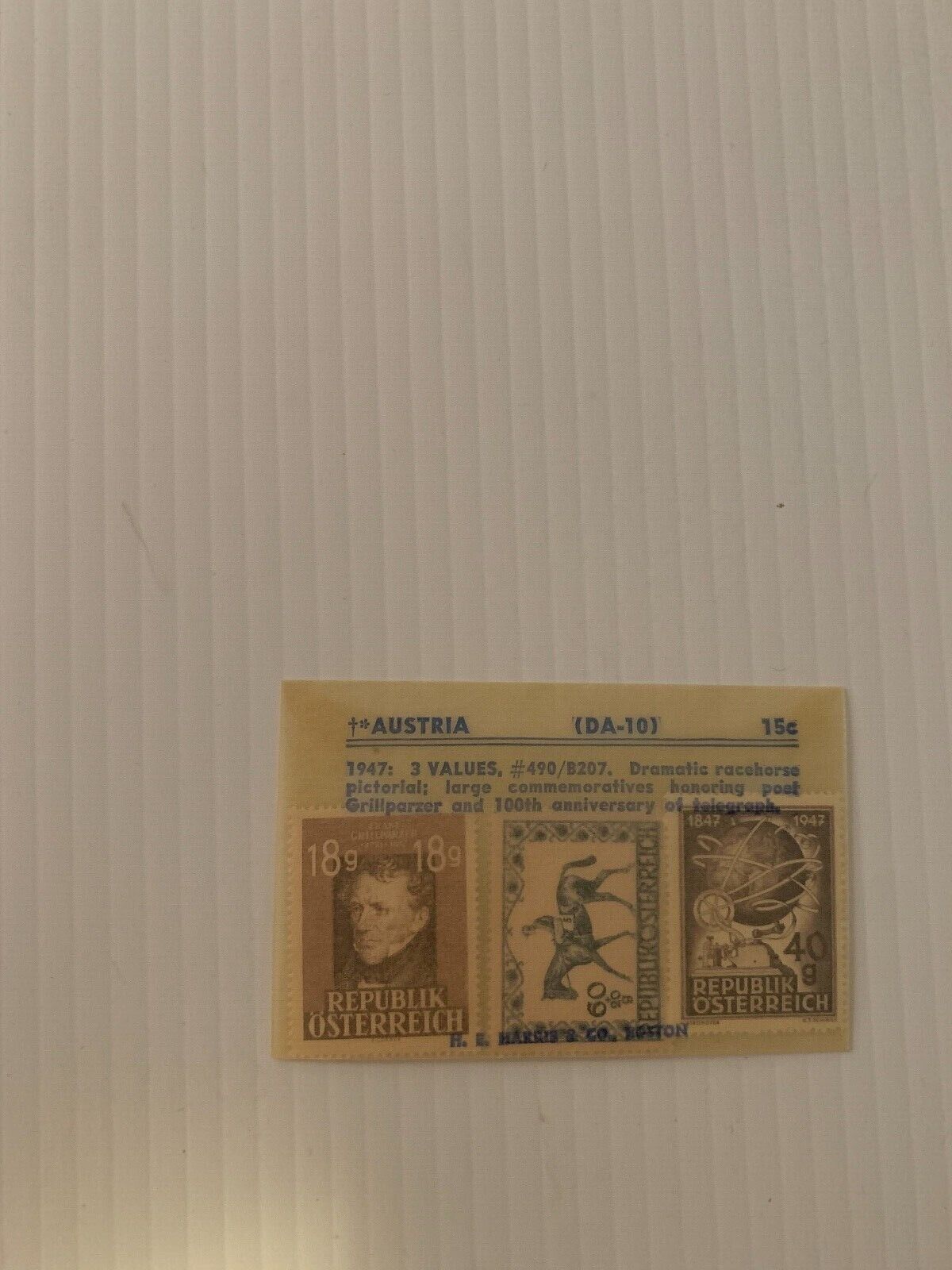 Austria 1947  H. E. Harris & Co. Boston - Fresh Stock Dated January 2026