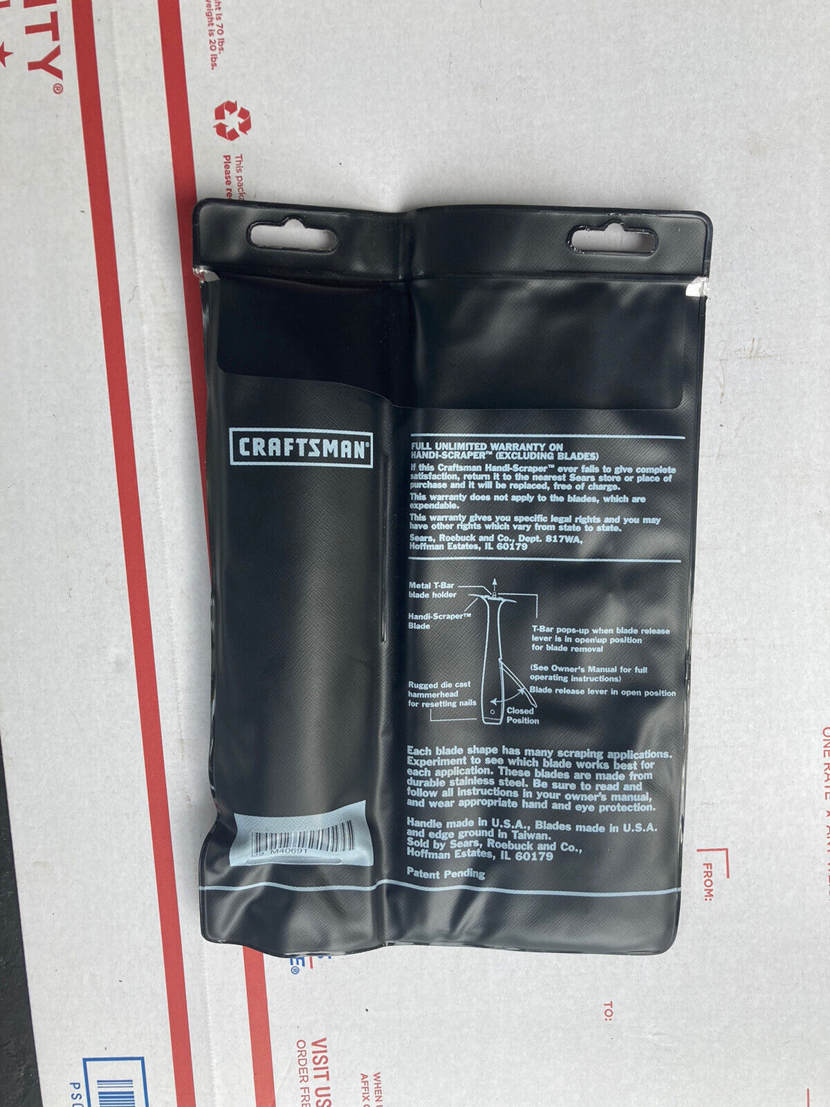 Vintage Craftsman Handi-Scraper Utility Knife 40691 NOS Made in USA w/ 6 Blades - Fresh Stock Dated February 2026