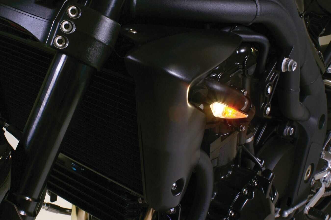 Kuryakyn by Kellermann Micro Rhombus PL Lens White/Amber FL Black 2540 - Fresh Stock Dated February 2026