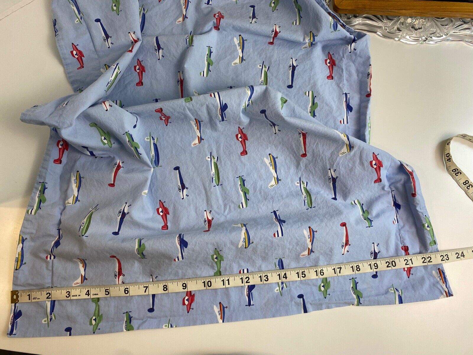 Pottery Barn Kids Pillow Shams (2) Standard Size Cotton Multicolor Airplanes - Fresh Stock Dated February 2026