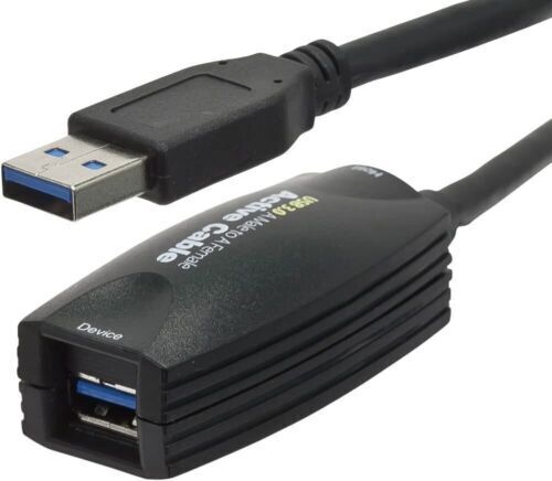 Monoprice 5-meter USB 3.0 A Male to A Female Active Extension Cable, Black - Fresh Stock Dated February 2026