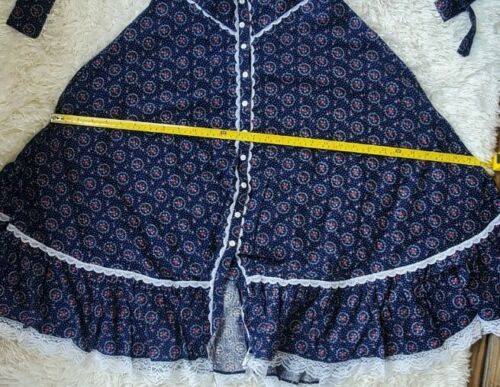Vintage Gunnies and Gunne Sax Jessica’s Gunnie Long Skirt 70’s Blue Floral - Fresh Stock Dated February 2026