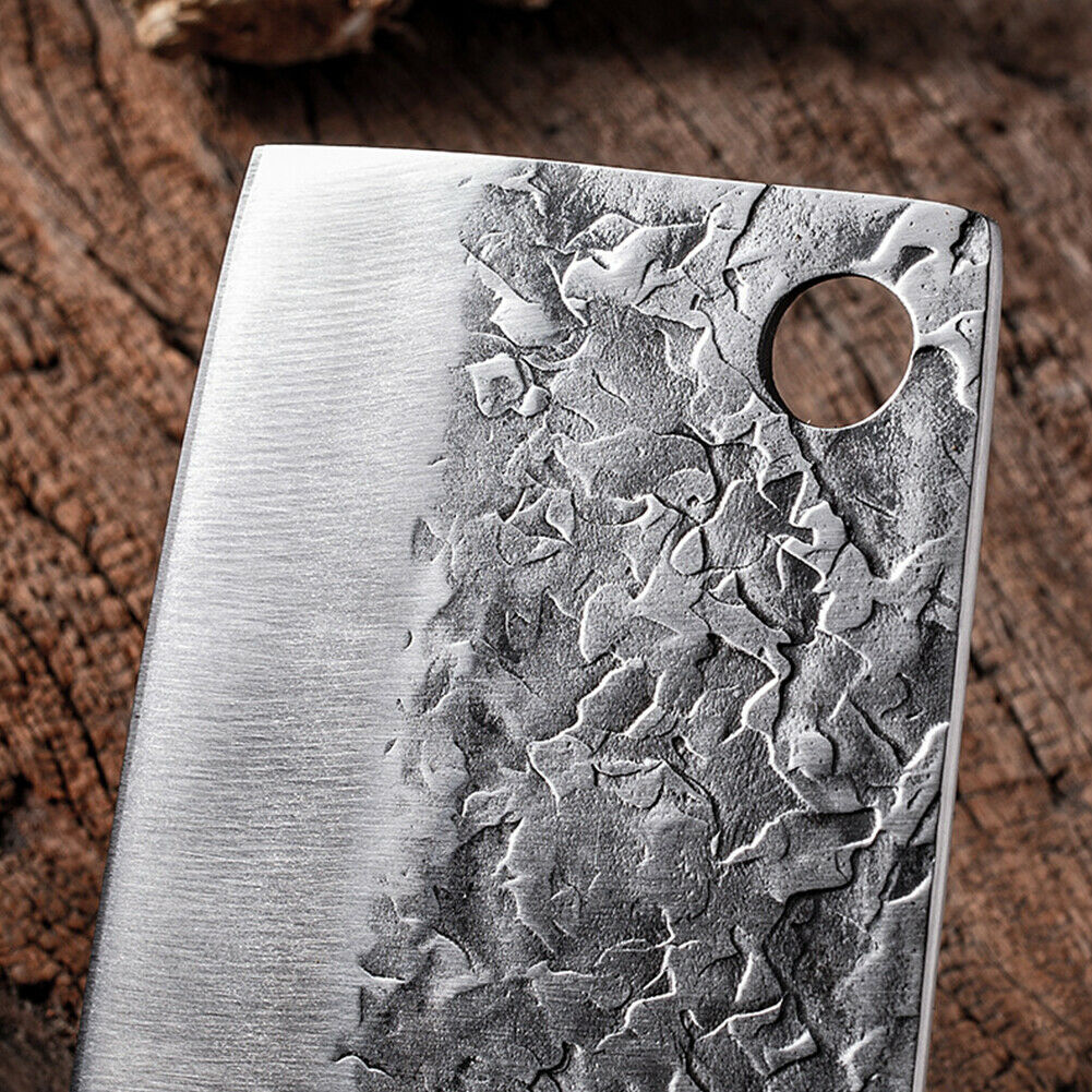 8 In Handmade Traditional Chinese Forged Chef Kitchen Meat Cleaver Slicing Knife - Fresh Stock Dated December 2025