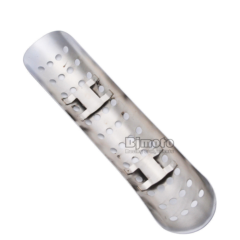 Universal Bike Curve Exhaust Muffler Pipe Heat Shield Cover Heel Guard Chrome - Fresh Stock Dated February 2026