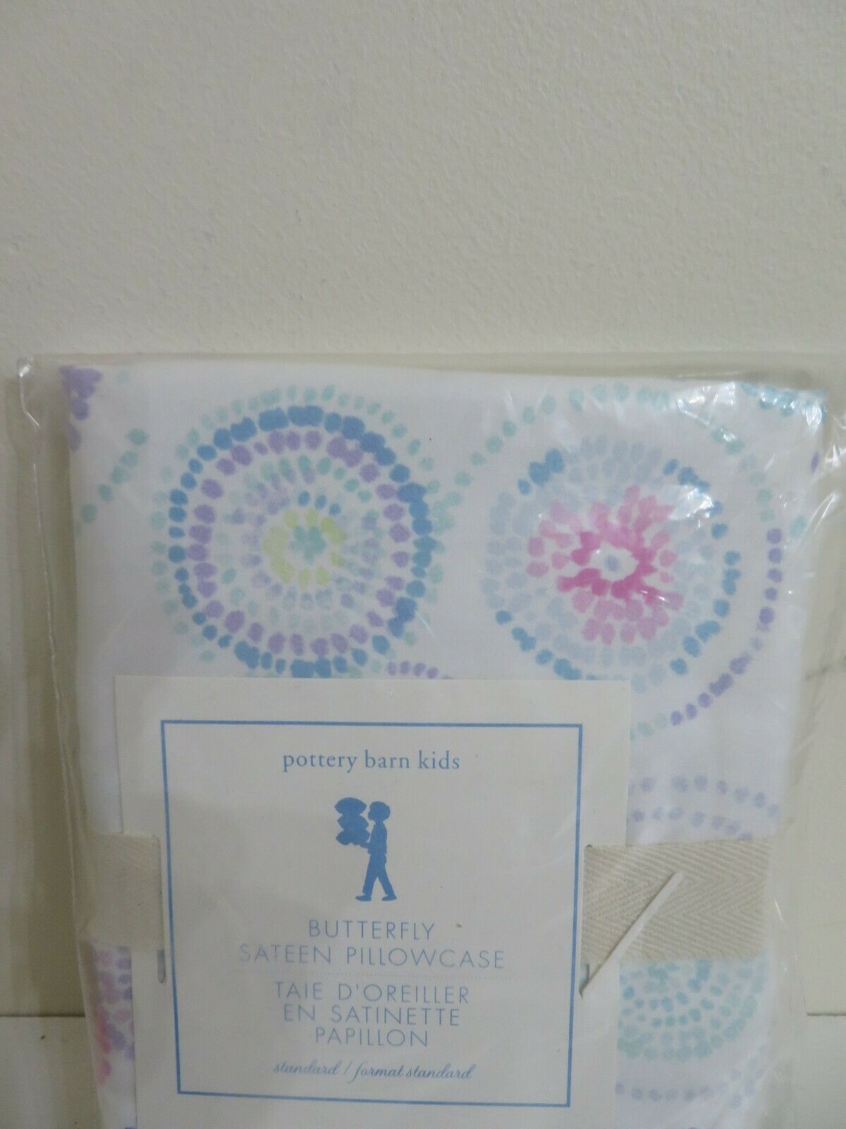 POTTERY BARN KIDS BUTTERFLY SATEEN STANDARD SIZE PILLOW CASE NEW - Fresh Stock Dated December 2025