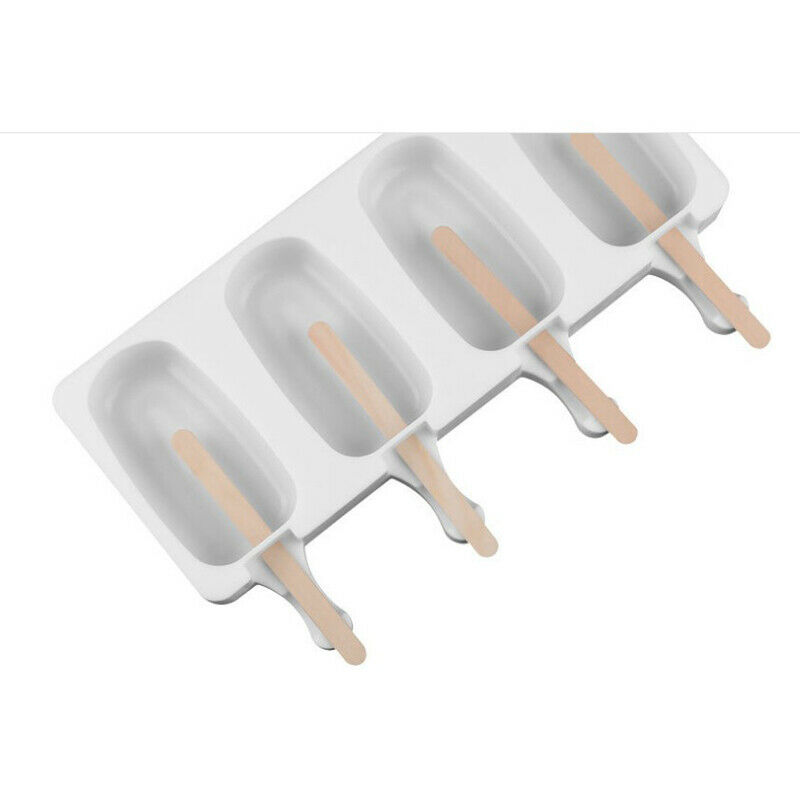 Large Silicone Frozen Ice Cream Mold Juice Popsicle Maker Lolly Mould 4 Cell - Fresh Stock Dated February 2026