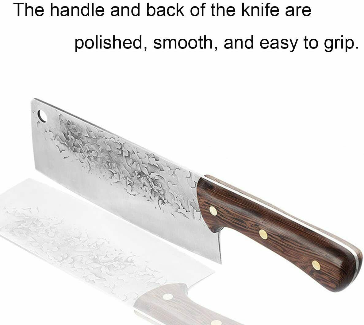 8 In Handmade Traditional Chinese Forged Chef Kitchen Meat Cleaver Slicing Knife - Fresh Stock Dated December 2025