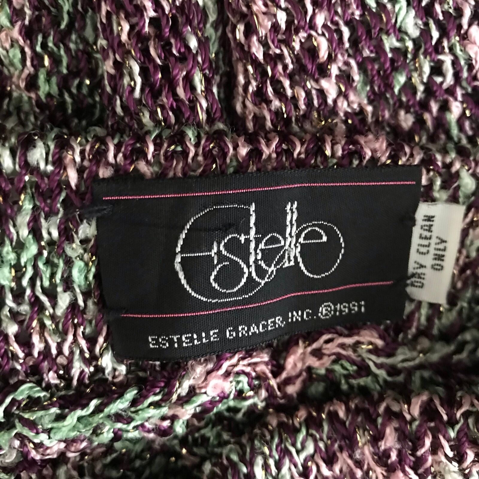 Vintage Midi Skirt 1990s Estelle Gracer Pink Purple Stretch Knit A Line Sz Med - Fresh Stock Dated March 2026