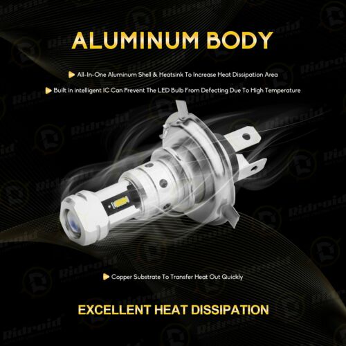 2x H4 9003 Super Bright LED Headlight Kit High Low Beam Bulb 18000LM 6500K White - Fresh Stock Dated February 2026