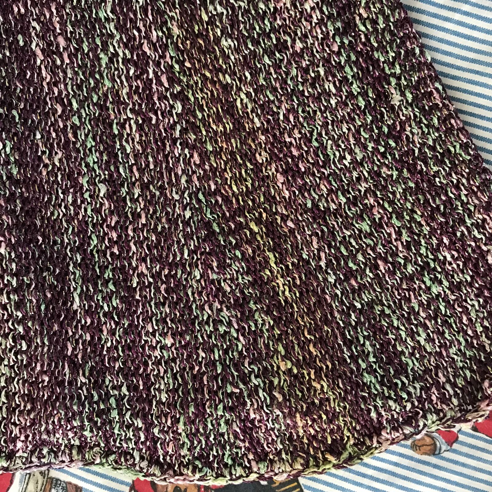 Vintage Midi Skirt 1990s Estelle Gracer Pink Purple Stretch Knit A Line Sz Med - Fresh Stock Dated March 2026