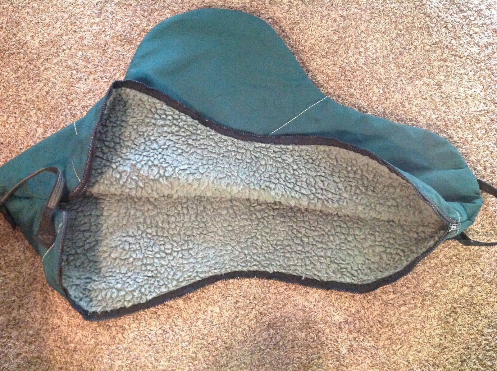 Leakes Saddle Cover Carry Bag, Zipper, Green, Heavy, Fleece Lining, 2 Handles - Fresh Stock Dated December 2025