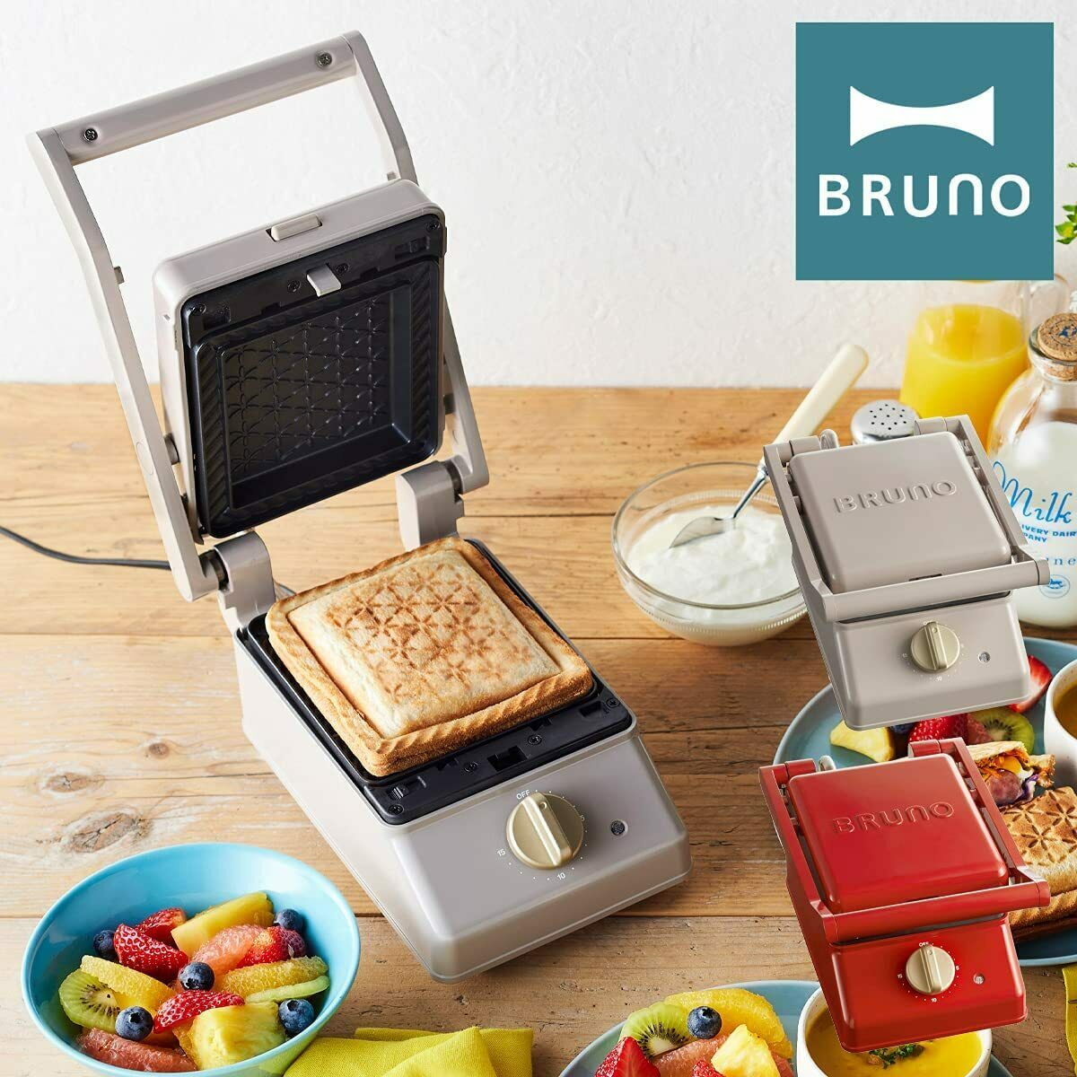 BRUNO BOE083-RD Grill Sandwich Maker Red Japan Domestic New - Fresh Stock Dated December 2025