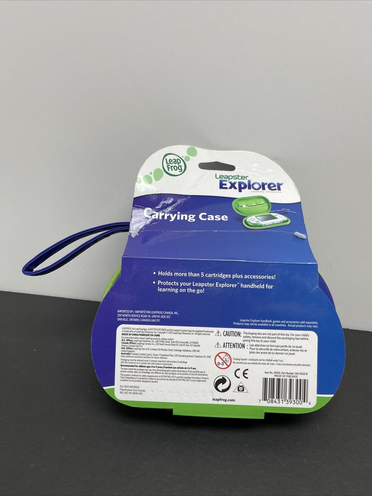 Leapfrog Leapster Explorer Blue/Green Hard Protective Carrying Case - Fresh Stock Dated December 2025