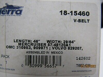 New Sierra MERCRUISER VOLVO Marine V-Belt Part Number 18-15460 - Fresh Stock Dated February 2026