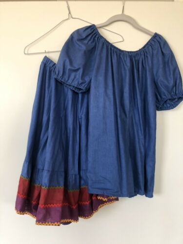 The Square Dancing Dress vintage peasant skirt blouse set rickrack Small - Fresh Stock Dated February 2026