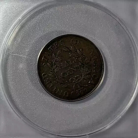 1806 Half Cent ANACS XF-40 small 6 no stems - Fresh Stock Dated February 2026