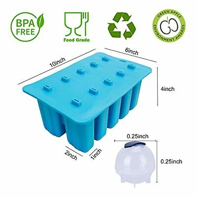 Silicone Ice Pop Maker Mold Popsicle Molds for Kids Rusable Fast-freeze Blue - Fresh Stock Dated February 2026