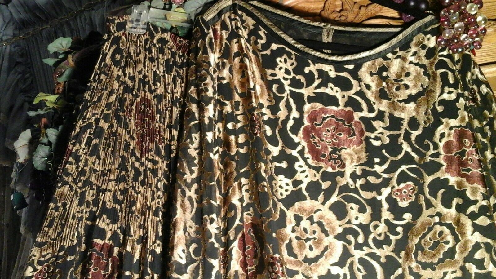 VTG 80's JEANNE MARC PLUS SZ 3X 2X 1X 2 PC SKIRT SET BLACK & GOLD SHIMMER FORMAL - Fresh Stock Dated March 2026