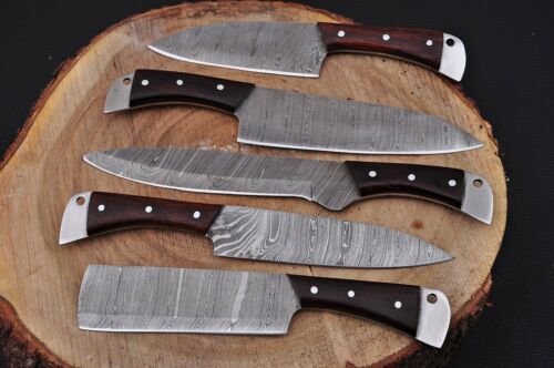 Custom Handmade HAND FORGED DAMASCUS STEEL CHEF KNIFE Set Kitchen Knives-Pro12 - Fresh Stock Dated December 2025