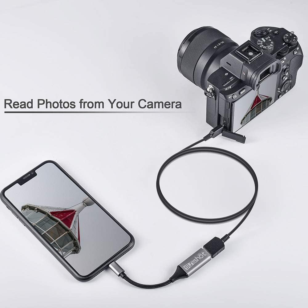 sunshot USB Camera Adapter, Female OTG Adapter Compatible with Phone - Fresh Stock Dated February 2026