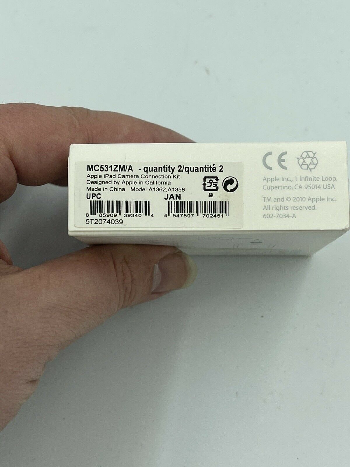 Genuine Apple iPad Camera Connection Kit MC531ZM/A Model A-1362 A-1358 - Fresh Stock Dated February 2026