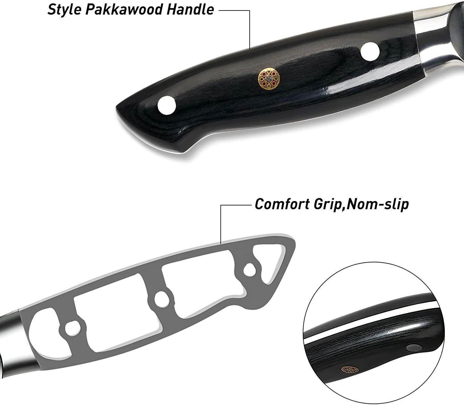 15Pcs Premium Kitchen Knife Block Set Germany Carbon Stainless Steel Chef Knives - Fresh Stock Dated February 2026