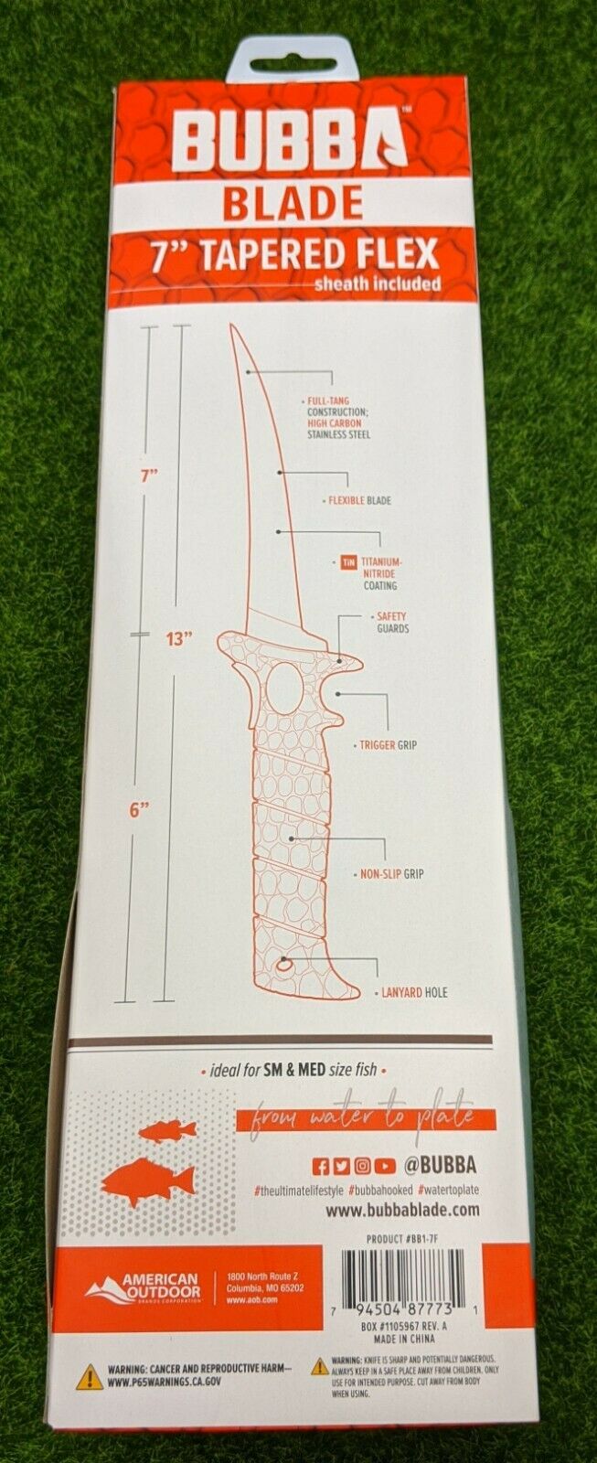 Bubba Tapered Flex Blade/Sheath, 7