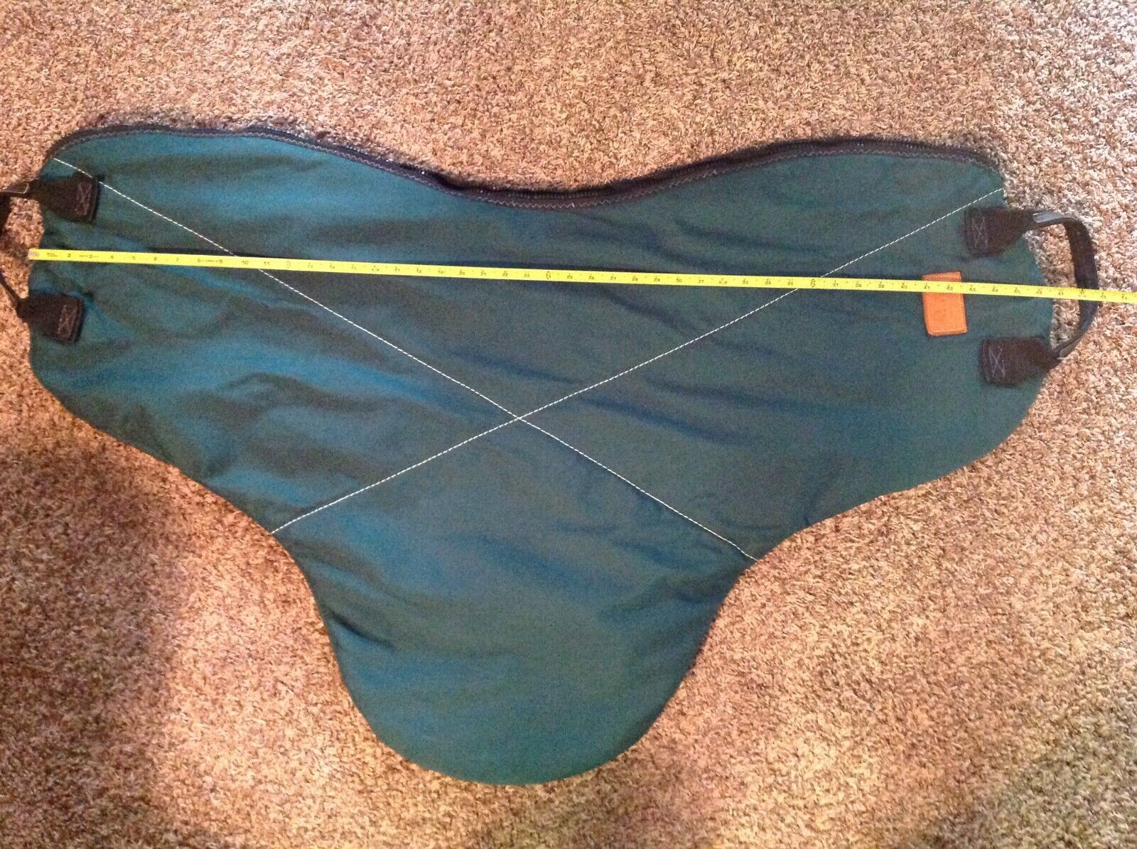 Leakes Saddle Cover Carry Bag, Zipper, Green, Heavy, Fleece Lining, 2 Handles - Fresh Stock Dated December 2025