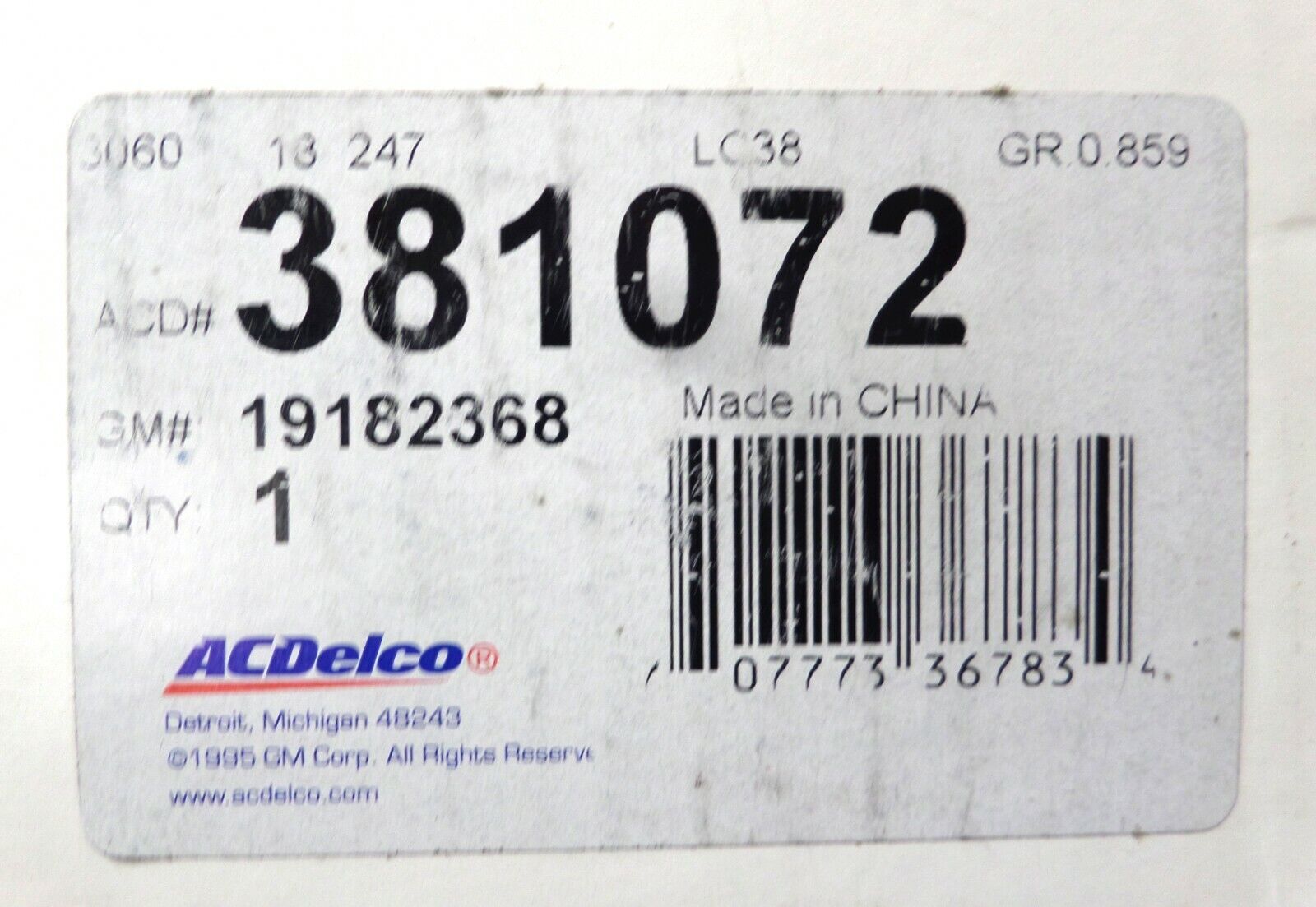 381072 AcDelco Manual Transmission Clutch Kit Chevrolet Geo Pontiac Suzuki - Fresh Stock Dated February 2026