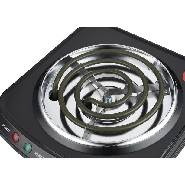Mainstays Single Burner, 120V~ 1100W, Portable, Easy to Cook, Elegant Classic De - Fresh Stock Dated February 2026
