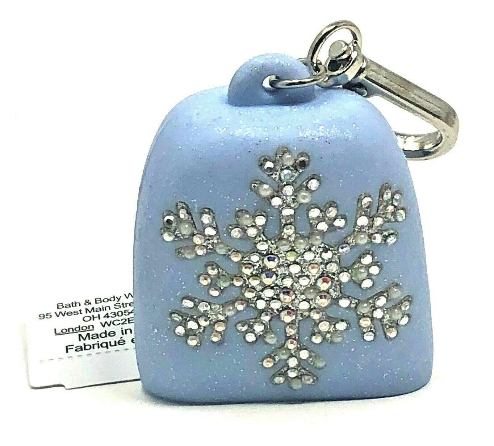 Bath Body Works BLUE SNOW FLAKE Hand Sanitation Pocket. Bac Holder Gel Case NWT - Fresh Stock Dated February 2026