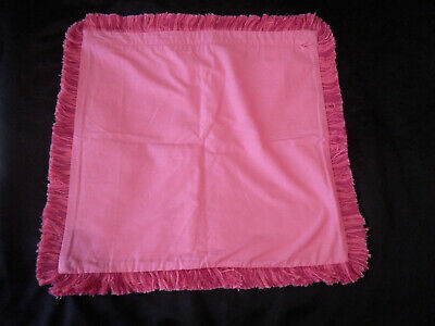 Pottery barn Teen Grain Sack Fringe 16X16 Sqr Pillow Cover Beige Pink Zip Close - Fresh Stock Dated December 2025