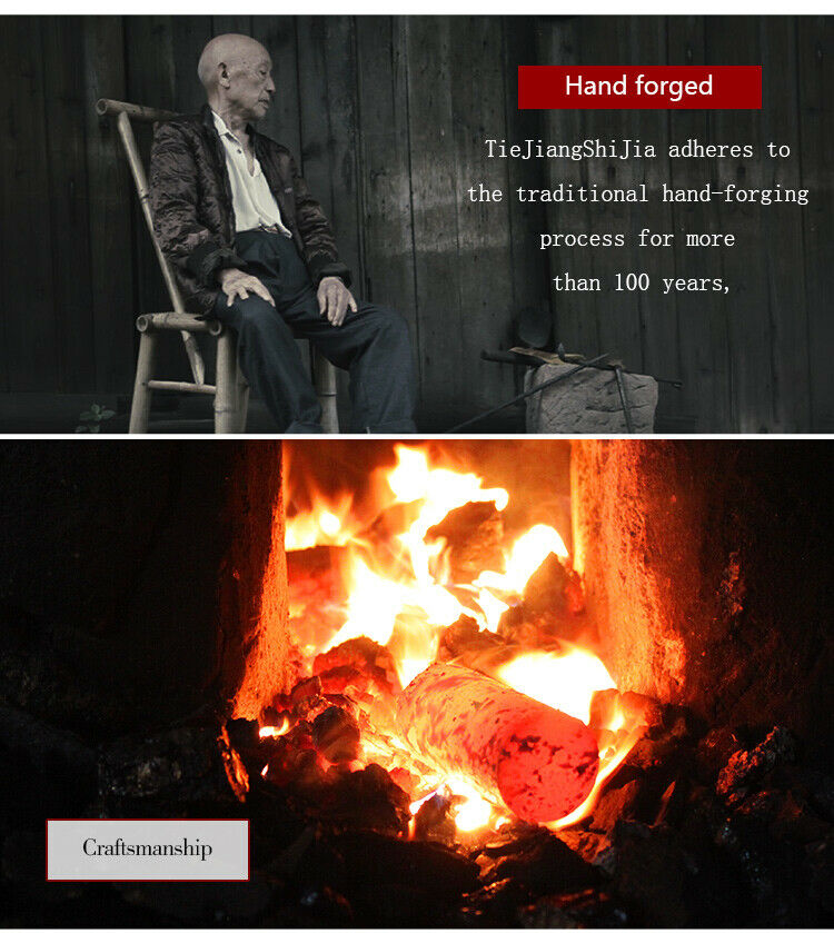 Handmade Traditional Chinese Knife Hand Forging Forged Steel One Piece Blade 6