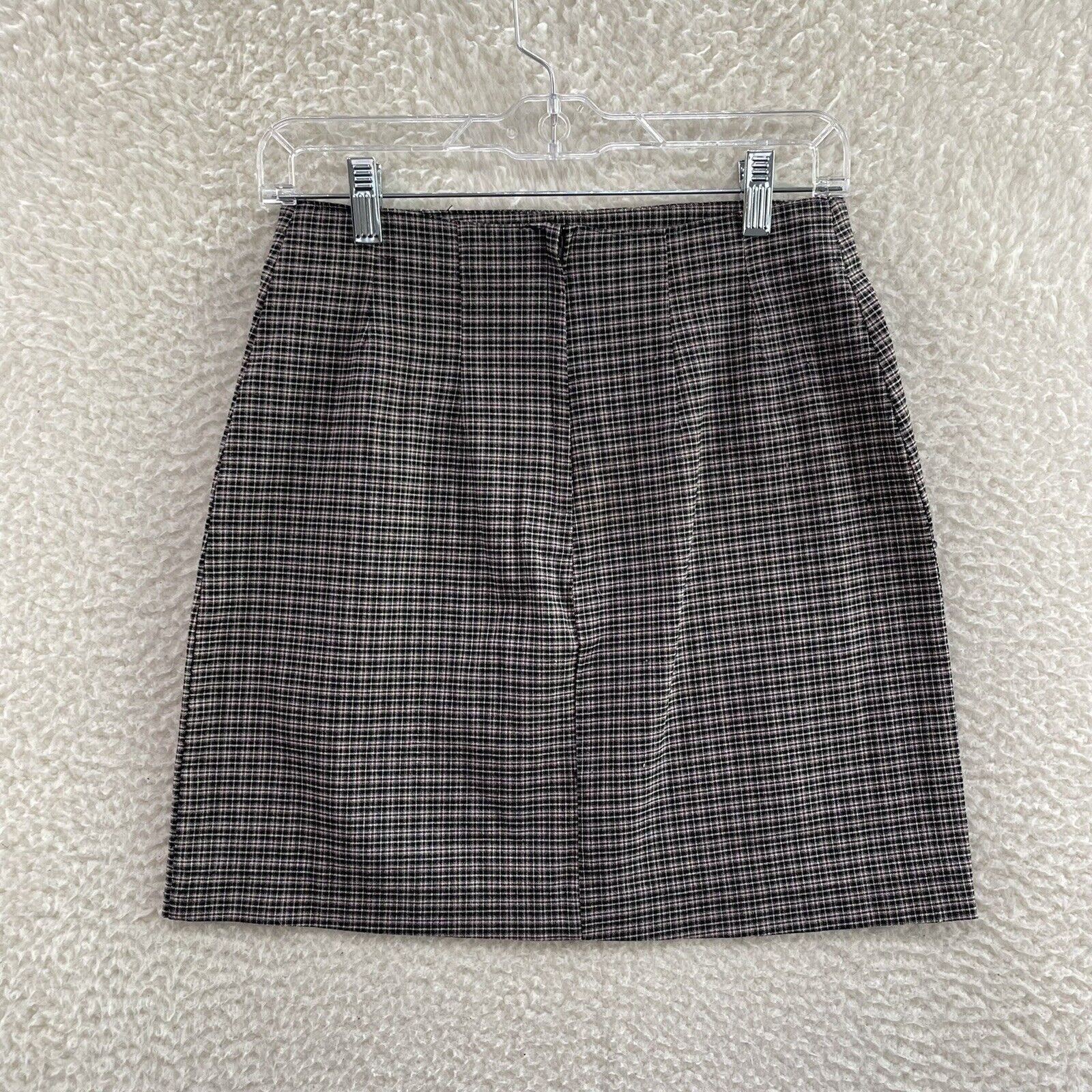 90s Vintage A Byer Grey Plaid Preppy High Waisted Mini Skirt Women 6 27 M Medium - Fresh Stock Dated March 2026