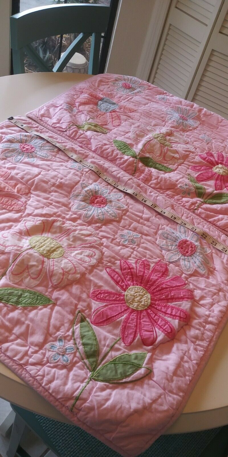 2 Pottery Barn Kids Pink Daisy Quilted Pillow Sham Covers - Fresh Stock Dated December 2025
