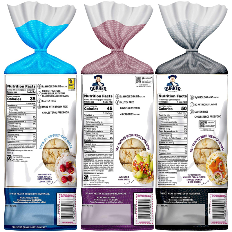 Quaker Rice Cakes, 3 Flavor Topper Variety Pack, (6 Pack) - Fresh Stock Dated December 2025