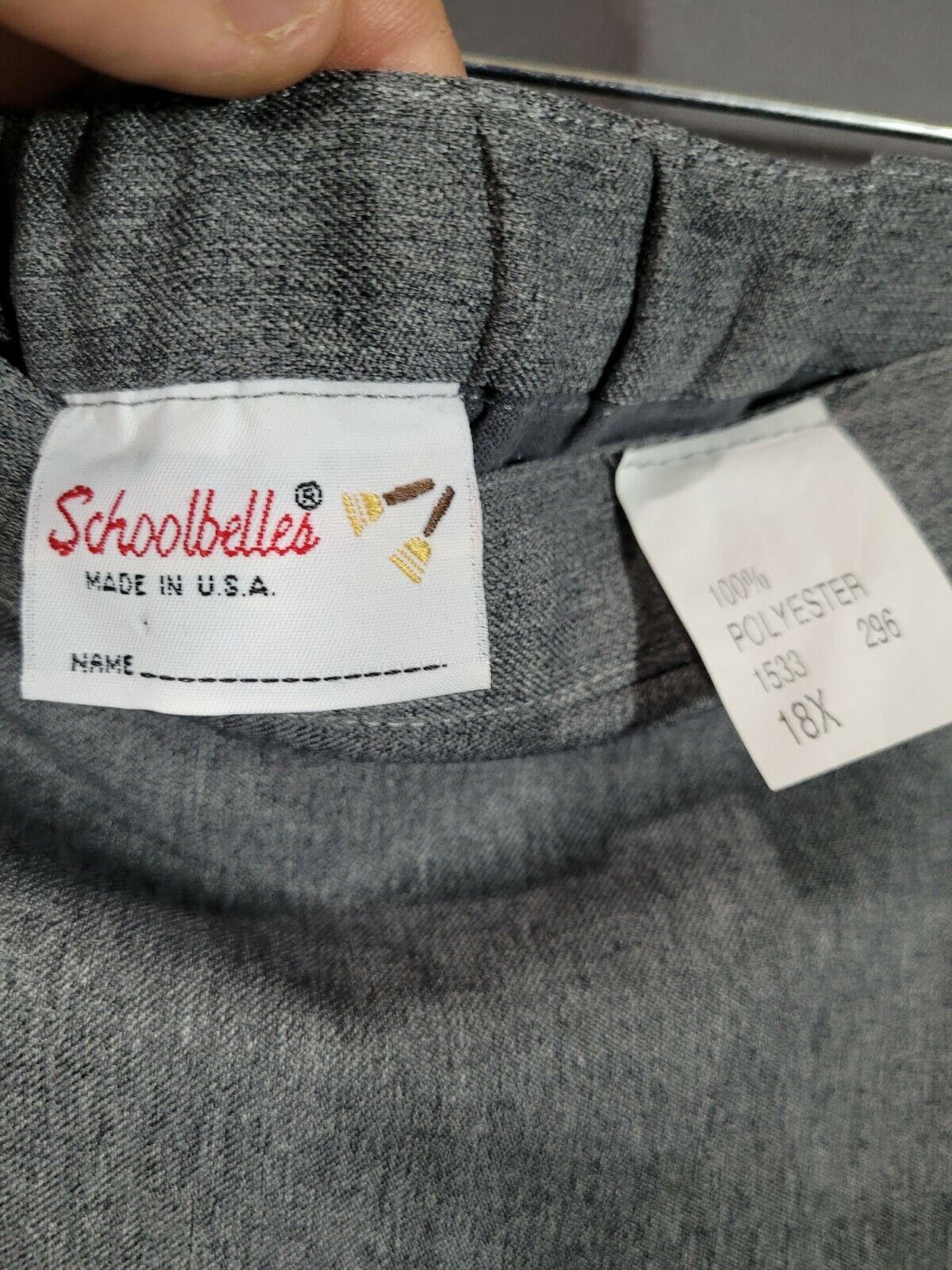 NWT USA Made SCHOOLBELLES School Uniform Side Pleat Skort W/ Knit Short SZ 18X - Fresh Stock Dated February 2026