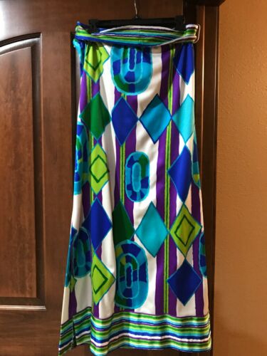 Vintage 60/70s Mr Dino MAXI SKIRT Tie Belt Mod Pencil Signed Size 8 EUC - Fresh Stock Dated December 2025