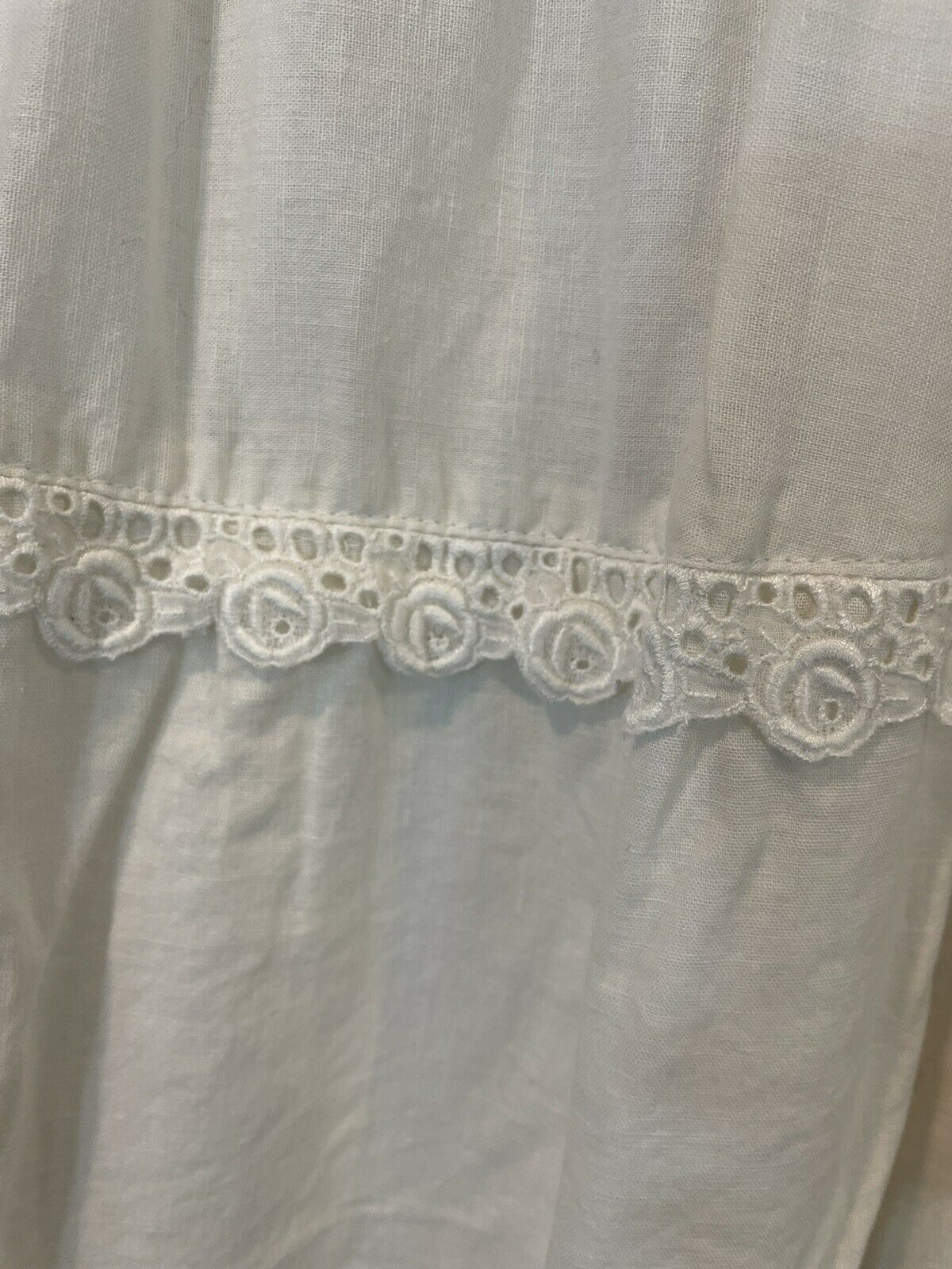 Vintage Vs Women's Ivory Cotton Lace Trim Tiered Cottage Core Prairie Skirt Sz M - Fresh Stock Dated March 2026