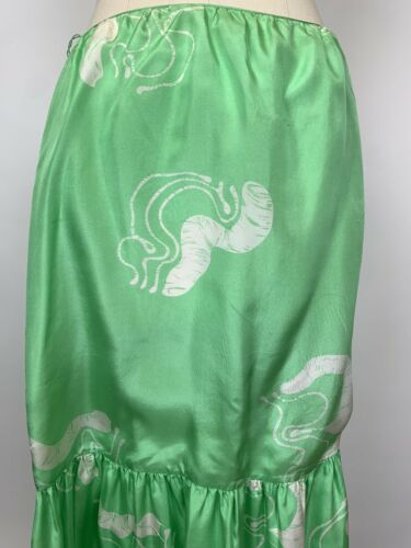 Vintage Mary McFadden Rare Silk Mermaid Maxi Skirt Pale Green And White - Fresh Stock Dated February 2026