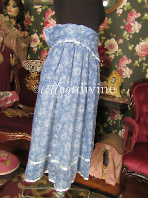 Graceful Blue Floral Gunne Sax Gunnies Vtg 1970s Semi Sheer Lined Prairie Skirt - Fresh Stock Dated February 2026