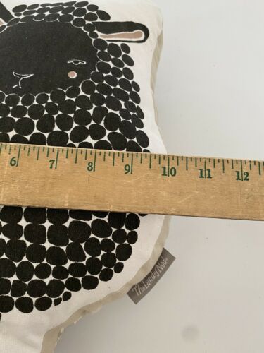 Land Of Nod Bedding Black Lamb Pillow Adorable 10x15” White & Black Beige - Fresh Stock Dated December 2025