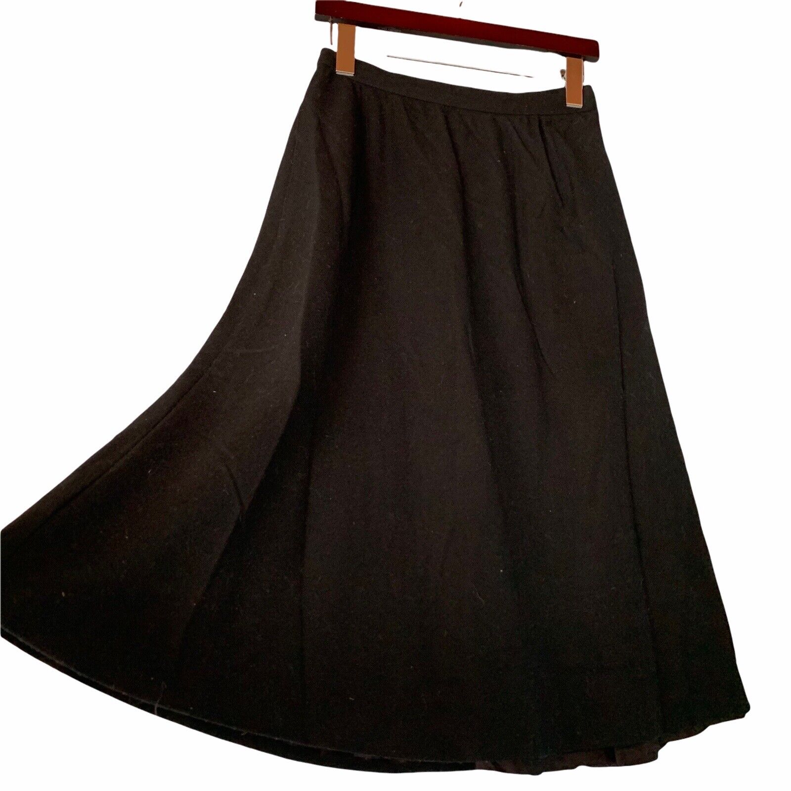 Vintage Sasson 100% Wool Skirt Size Small 8/9 Midi Full Swing Lined Black Career - Fresh Stock Dated March 2026