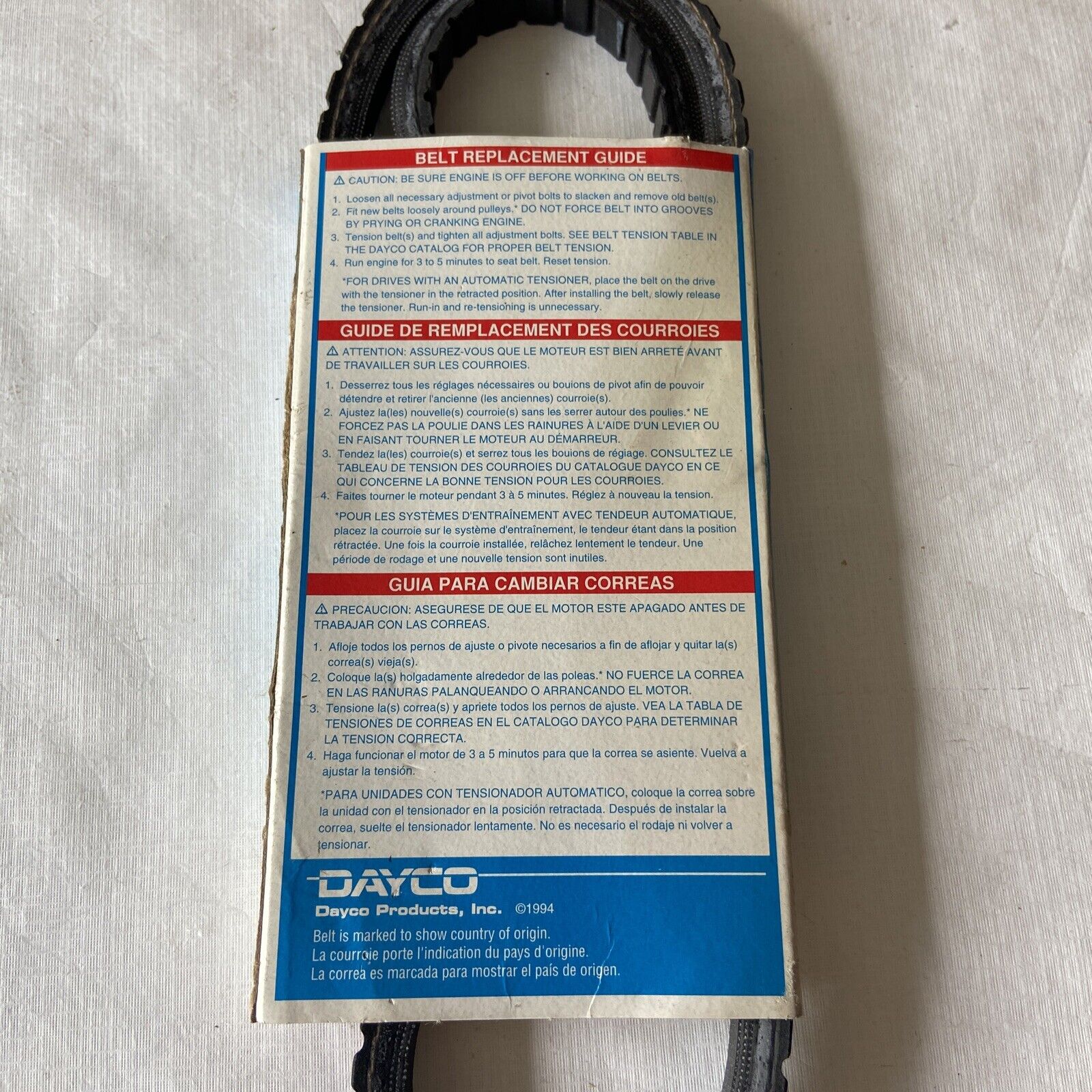 Dayco Top Cog 15330 11A0840 Belt - Fresh Stock Dated February 2026