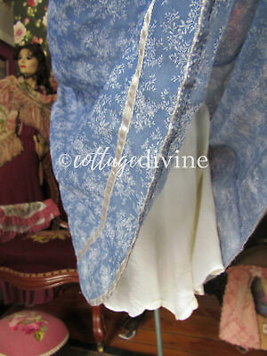 Graceful Blue Floral Gunne Sax Gunnies Vtg 1970s Semi Sheer Lined Prairie Skirt - Fresh Stock Dated February 2026