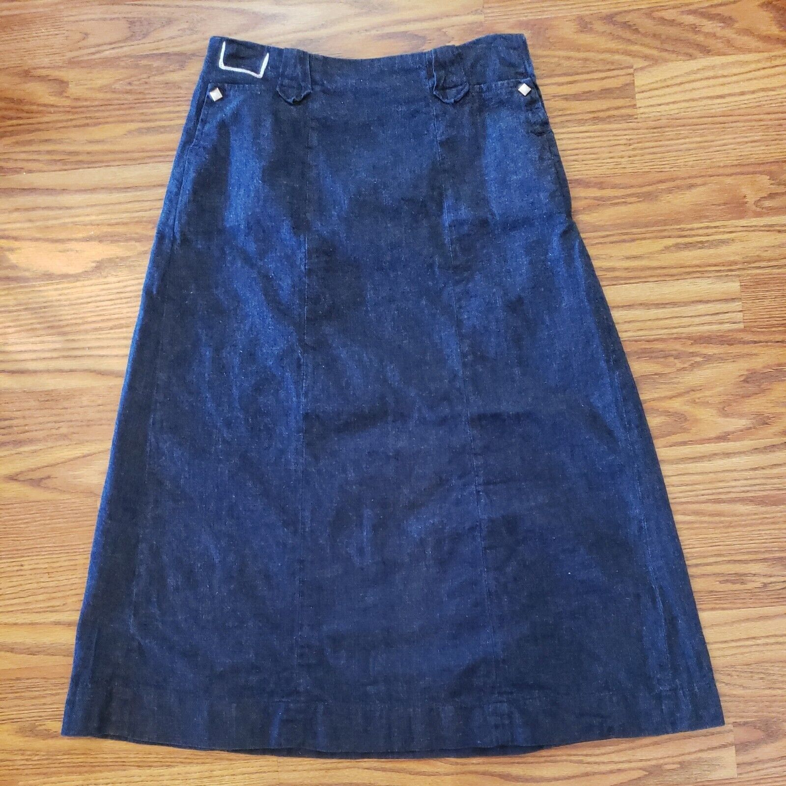 Vtg 1950s Levis Shorthorn Western Wear Skirt Sanforized Denim Diamond Pearl Snap - Fresh Stock Dated March 2026