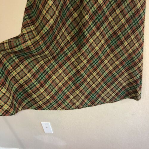 Vintage 70's Plaid Long Maxi Floor A Line Preppy Skirt Green Mustard Brown - Fresh Stock Dated February 2026