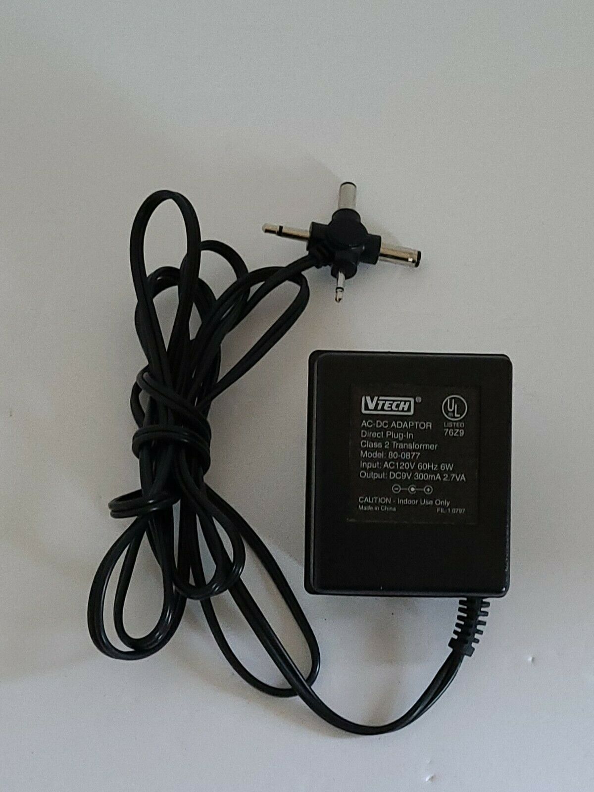 Vtech Power Supply DC 9v 300ma w/ 4 way plug Model 80-0877 - Fresh Stock Dated February 2026