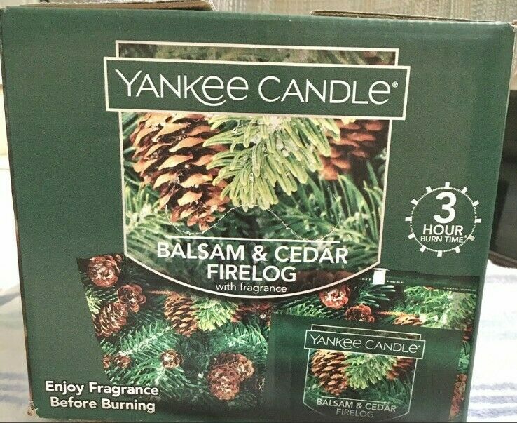 4 Pack Fire logs Yankee Candle Pine Mountain Balsam Cedar Fireplace Wood Burning - Fresh Stock Dated December 2025